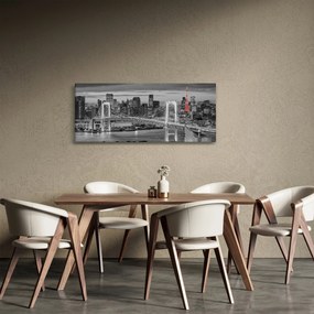 Tablou - Oraș mare cu un turn roșu (120x50 cm)