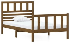 3101121 vidaXL Cadru de pat Single 3FT, maro miere, 90x190 cm, lemn masiv
