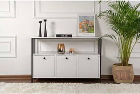 Masă consolă albă cu aspect mat 29,5x120 cm Solace – Kalune Design