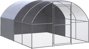 vidaXL Coteț de găini pentru exterior, 3x4x2 m, oțel zincat