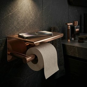 Suport pentru hârtie igienică cu poliță 6613 Modern Copper