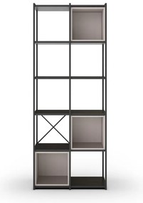 Bibliotecă neagră/crem 71x179 cm Anya – Marckeric