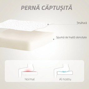 HOMCOM Scaun de Birou Tapițat cu Spătar în Formă de Inimă și Rotile, 45x56x78-88 cm, Alb | Aosom Romania