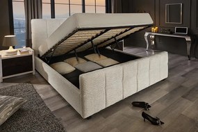 Pat PRESTIGE 180x200cm crem boucle cu spatiu de depozitare