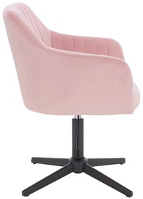HR190CROSS Scaun Roz Pudra din Catifea cu Bază Neagră