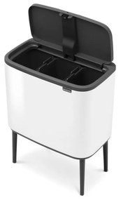 Coș de gunoi alb de reciclat/cu senzori de atingere din oțel 33 l Bo Touch Bin – Brabantia