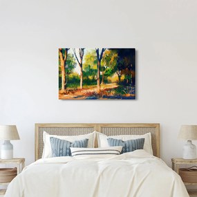Tablou - Pădure de vară însorită, pictură (90x60 cm)