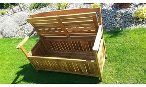 Bancă din lemn cu depozitare Edita, 120 x 57 x 90cm