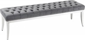 Banca de bar stil baroc Castle Deluxe 165cm, gri