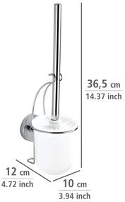 WENKO 20898100 - Perie WC VACUUM-LOC MILAZZO 10x34 cm inox/crom lucios/alb