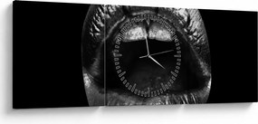 Tablou - Buze lucioase (cu ceas) (90x30 cm)