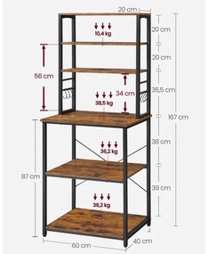 Etajeră MARGE maro/negru