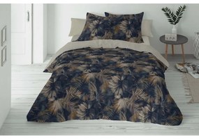 Lenjerie de pat din bumbac și in Frunze, 220 x 200 cm, 2x 70 x 80 cm