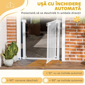 PawHut Poarta Siguranta Reglabila 75‑103 cm | Aosom Romania