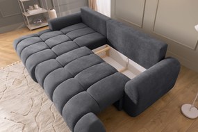 Colțar extensibil pentru dormit Lutario Mini stânga - chenille gri Vibe 95
