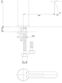 Baterie de lavoar OMNIRES Y1213MAXCR Y 21 cm crom lucios