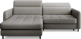 Colțar gri extensibil/cu spațiu de depozitare cu tapițerie din catifea (cu colț pe partea stângă/cu șezlong) Gomsi – ELTAP