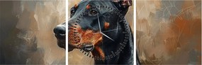 Tablou - Portretul lui Dobrman (cu ceas) (90x30 cm)