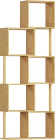 HOMCOM Librărie modernă și asimetrică cu 5 niveluri din bambus, 62.5 x 23 x 165 cm, lemn | Aosom Romania