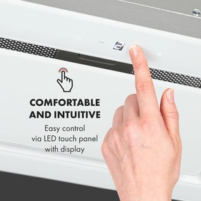 Hektor Eco, hota incorporabila, 52 cm, 566 m³ / h, panoul de control tactil, sticla, alba