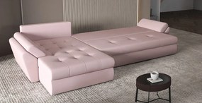 Colțar extensibil dumonde cu ladă de depozitare si sezut confortabil din spuma high-density, Loana XL Enjoy Flamingo II 335x185 cm