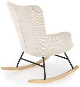 Fotoliu tip balansoar Belmiro velvet crem H92 cm