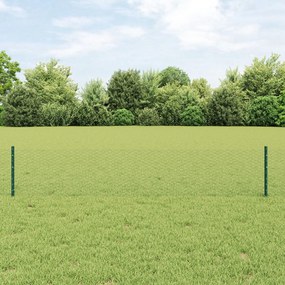vidaXL Îngrădire cu stâlpi Verde 0.4 x 10 m Oțel