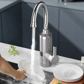 Instant de apă caldă cu afișaj LED 3000W/230V IPX4 oțel inoxidabil