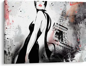 Tablou - Doamna și Turnul Eiffel (70x50 cm)