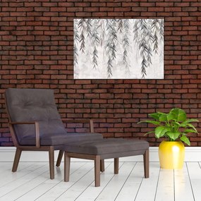 Tablou - Crenguțe de salcie, tencuiala gri (90x60 cm)