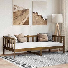 vidaXL Pat de zi, 90x200 cm, maro miere, lemn masiv de pin