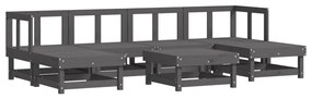 3186356 vidaXL Set mobilier de grădină, 7 piese, gri, lemn masiv de pin