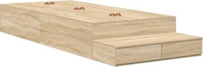 vidaXL Cadru de pat cu depozitare Stejar Sonoma 100 cm Lemn compozit