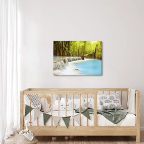 Tablou cu cascada Huai Mae Kamin în pădure (70x50 cm)