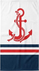 Prosop de plaja XXL cu uscare rapida CAPTAIN alb 150 x 210 cm, 100% microfibra