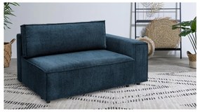 Modul pentru canapea albastru închis cu tapițerie din catifea reiată (cu colț pe partea dreaptă) Nihad modular – Bobochic Paris