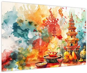 Tablou - Ilustrație în acuarelă (90x60 cm)