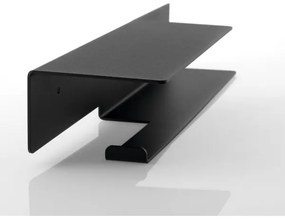 Sapho - Suport pentru hârtie igienică cu poliță, 9,5 x 35 cm, negru mat