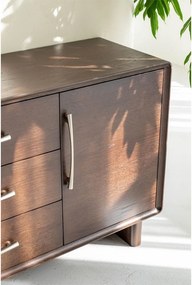 Comodă lemn masiv nuc Cooper, 160 × 42,5 × 78 cm