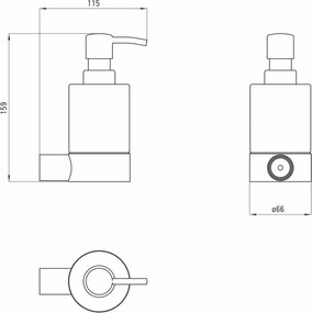 Dozator săpun lichid seria Round nero ADR_N421 ADR_N421