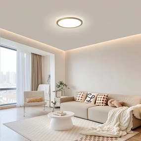 Brilagi - Corp de iluminat LED pentru baie ULTRA SLIM, 12W, 230V, Ø 22,5 cm, auriu, IP54