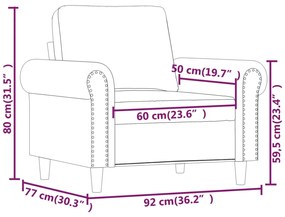 Canapea de o persoana, rosu vin, 60 cm, piele ecologica Bordo, 92 x 77 x 80 cm