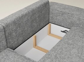 Colțar gri extensibil/cu spațiu de depozitare cu tapițerie din chenille (cu colț pe partea stângă/în formă de ”L”) Tonga – Maison de Rêve