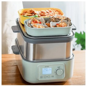 Cutie pentru pranz ceramica Buydeem CT3007-CG, 500 ml, 19.5x11x16.5 cm, Rezistenta la caldura pana la 230°C, Compatibilă cu cuptorul si cuptorul cu microunde, Verde