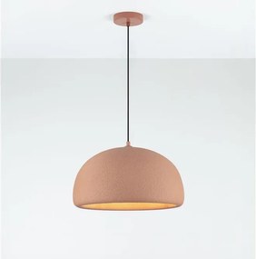 Lustra suspendata cu textura granulata Davo 43cm, rosu caramiziu