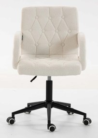 HR8404KW Scaun Crem Boucle cu Bază Aurie