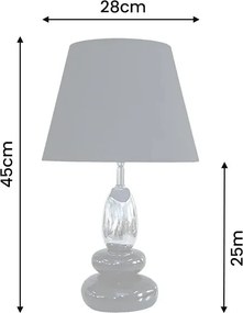Lampa de masa decorativa STONES OF ZEN 45cm negru argintiu