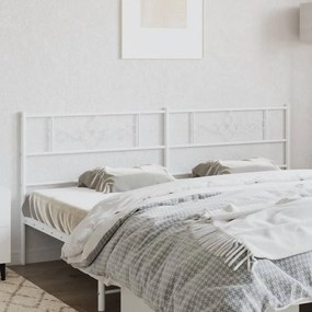 355353 vidaXL Tăblie de pat metalică, alb, 193 cm