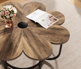 MAI21 - Masuta de cafea, 100 cm, masa living, stil industrial - Maro - Negru