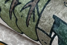 BAMBINO 61420 covor lavabil Grădină Călătorie, alfabet, numere pentru copii anti-alunecare - crem / verde